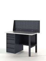 Верстак GREENBERG с перфопанелью одинарной с ящиками 1200мм