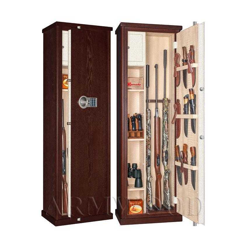 Оружейный сейф с электронным замком в дереве для дома Armwood-535 EL Lux.