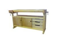 Верстак столярный Школьный (бук-сосна) с тумбой Практик