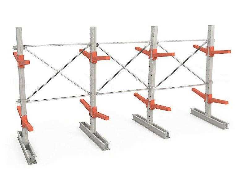 Консольный стеллаж  для склада 2500x4500x1400 (16 консолей)